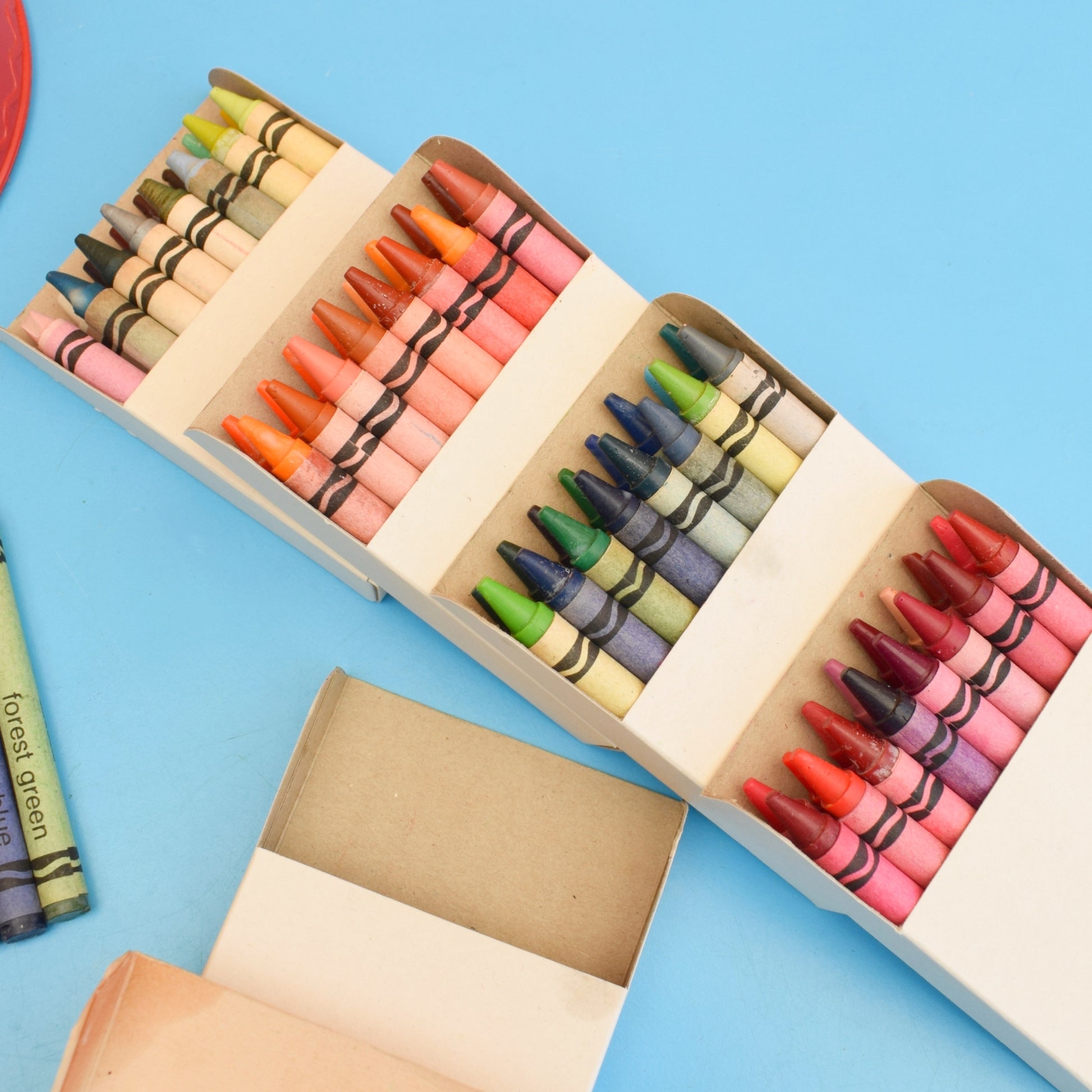 Vintage 1990s Crayola Wax Crayons - Boxed, Retired & Unnamed Colours / Stand by Vintage
