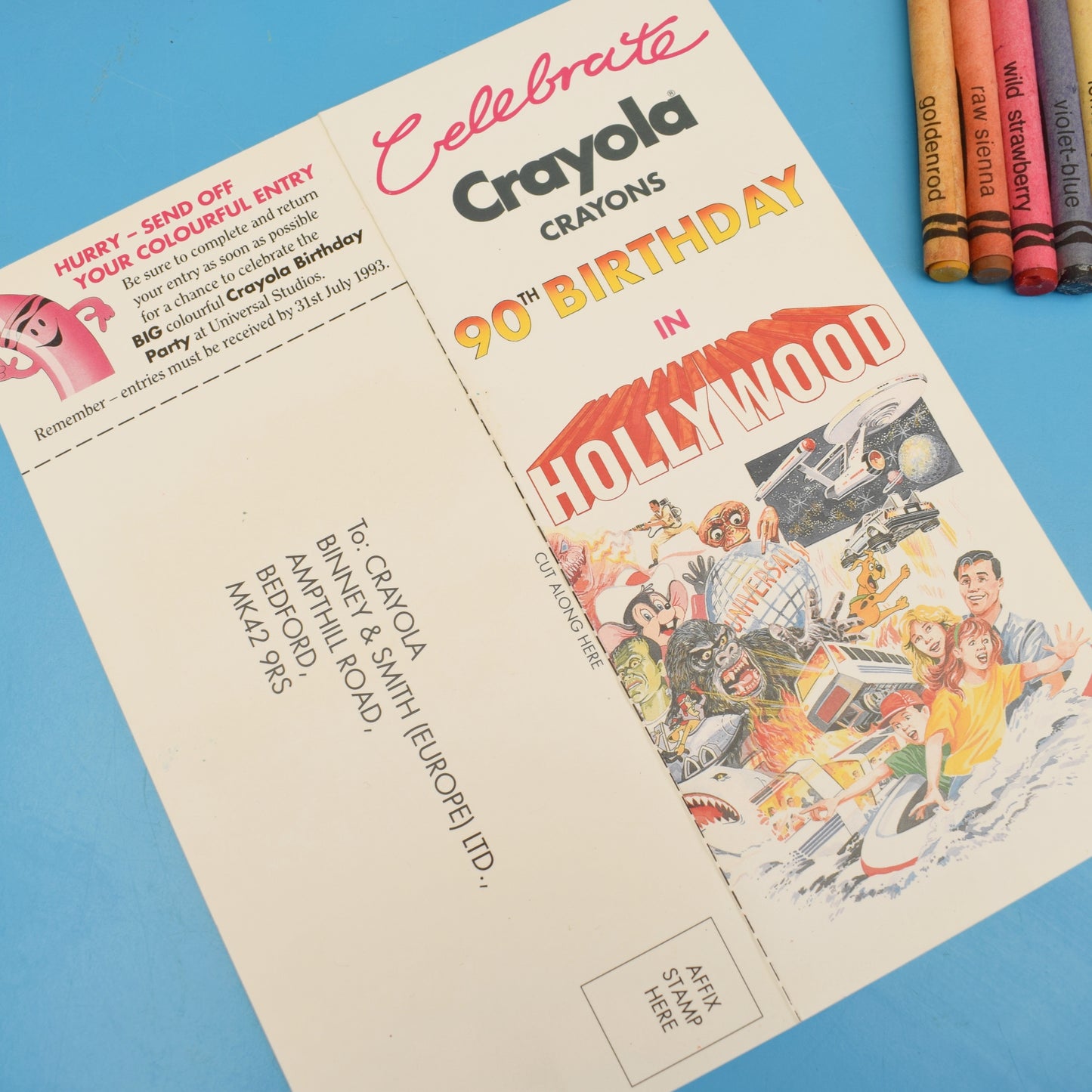 Vintage 1990s Crayola Wax Crayons - Boxed, Retired & Unnamed Colours / Stand by Vintage
