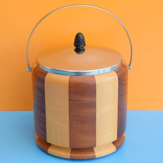 Vintage 1960s Ice Bucket / Biscuit Barrel - Lancraft Wood
