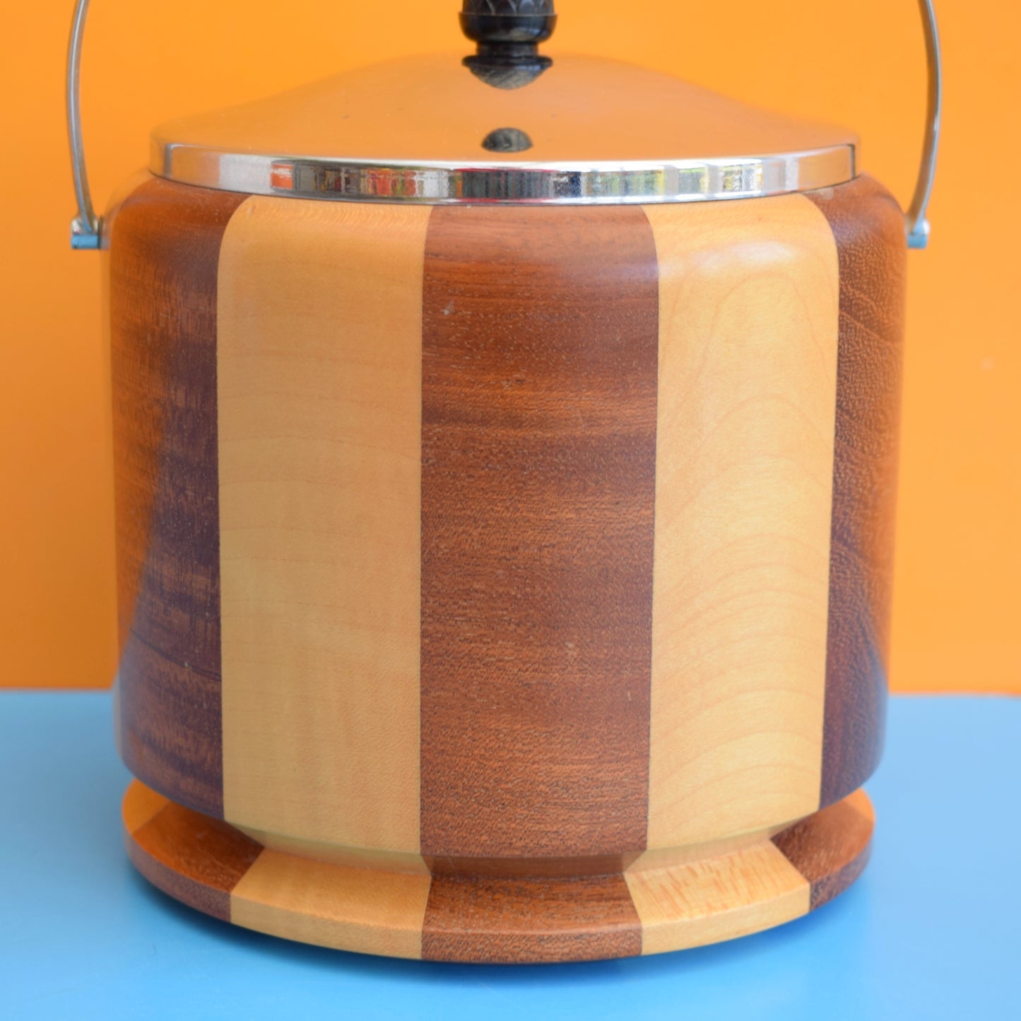 Vintage 1960s Ice Bucket / Biscuit Barrel - Lancraft Wood