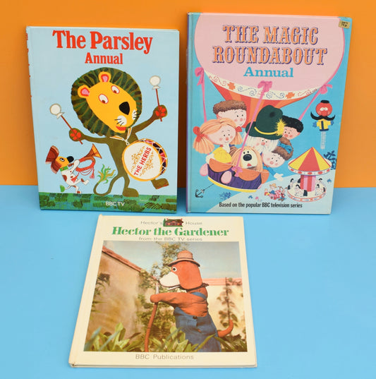 Vintage 1970s Annuals/ Books - Hector / Parsley / The Magic Roundabout