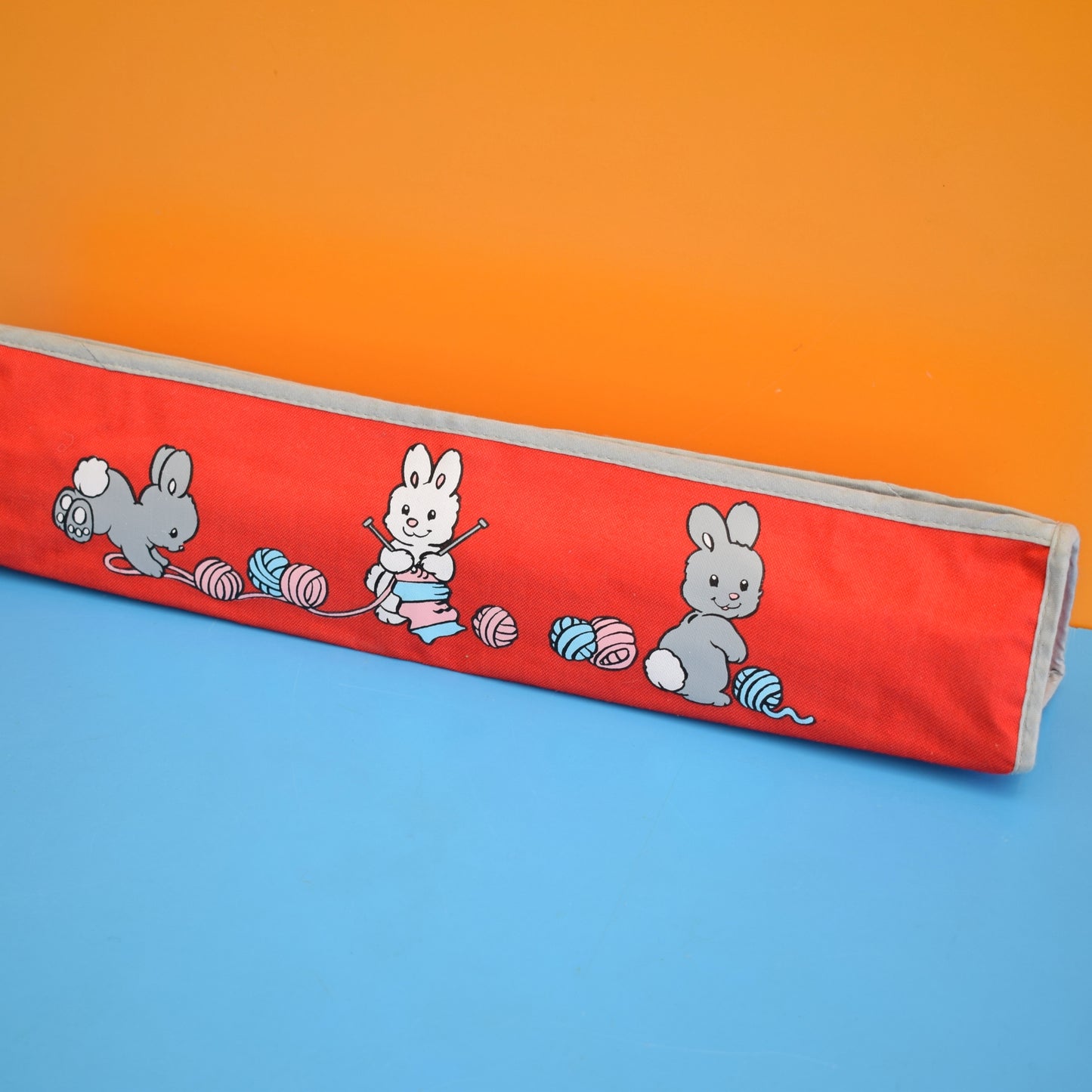 Vintage 1970s Vinyl Knitting Bag - Bunnies
