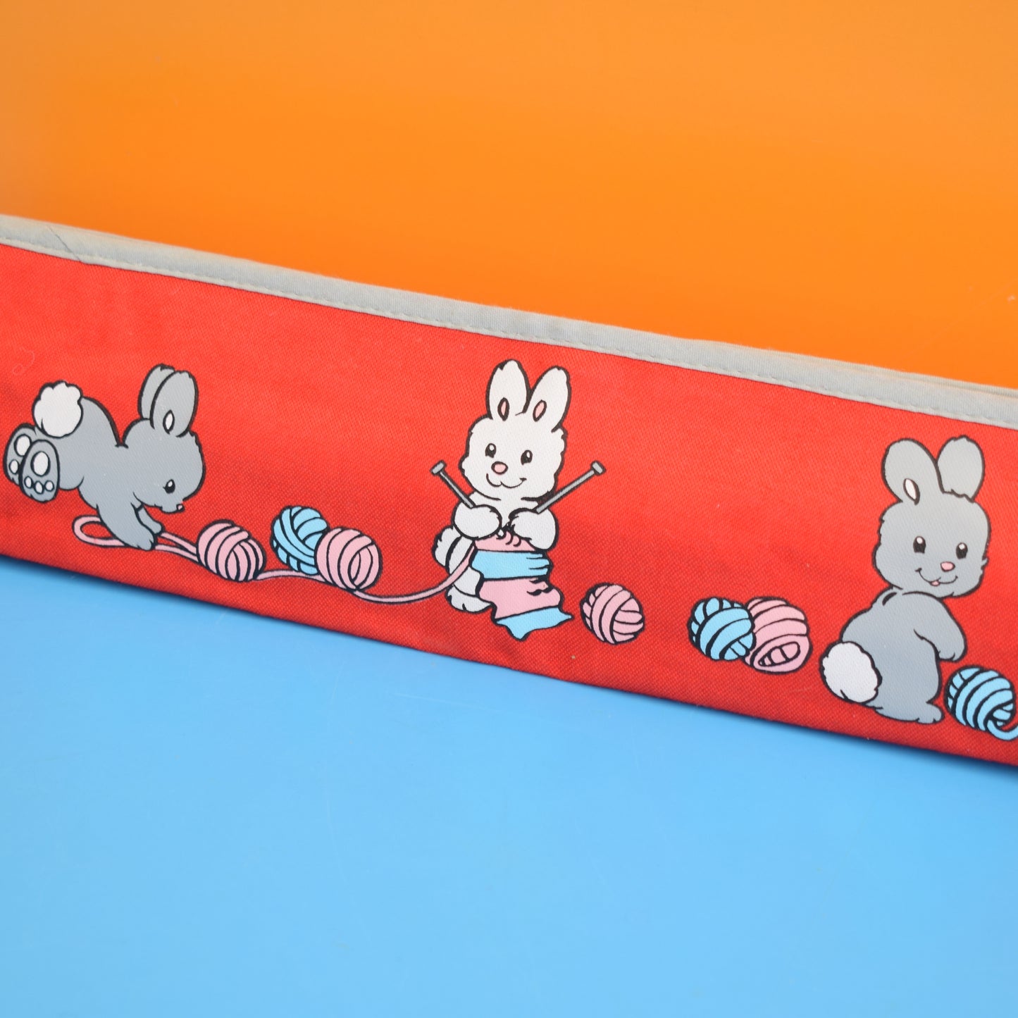 Vintage 1970s Vinyl Knitting Bag - Bunnies