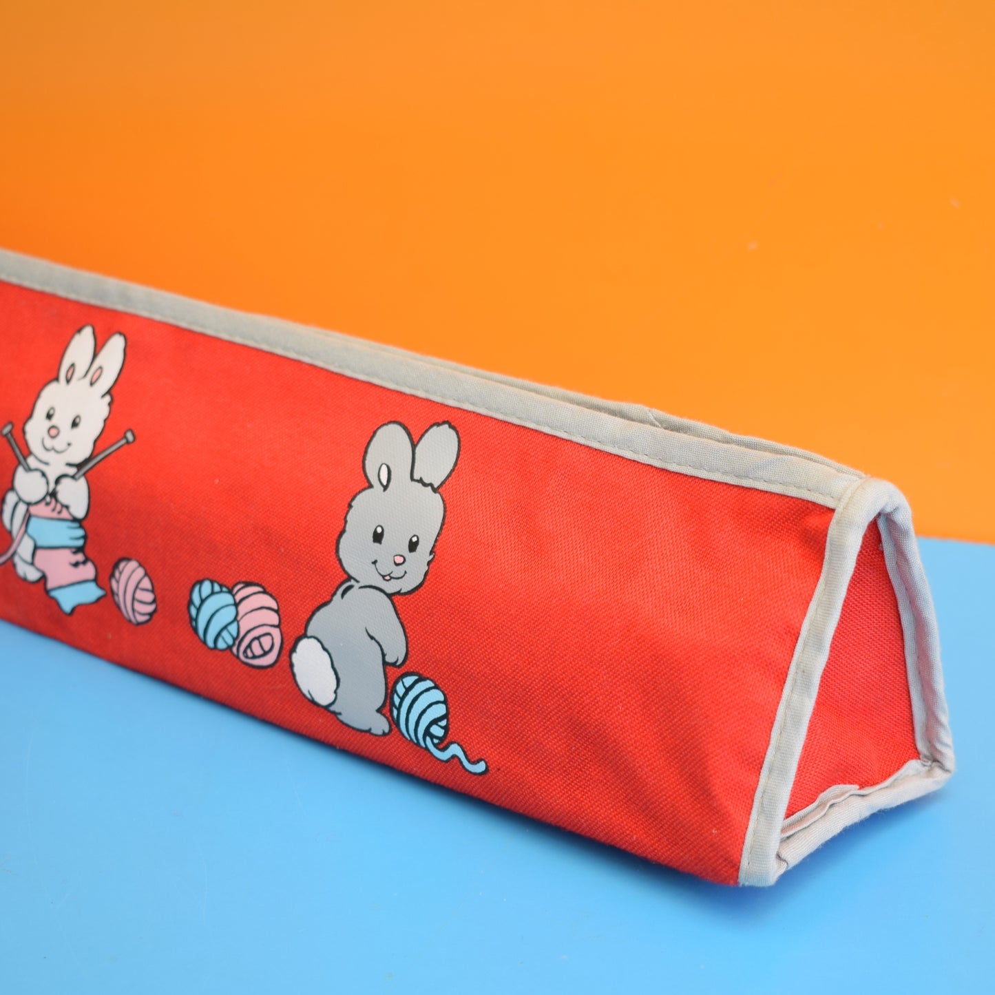 Vintage 1970s Vinyl Knitting Bag - Bunnies