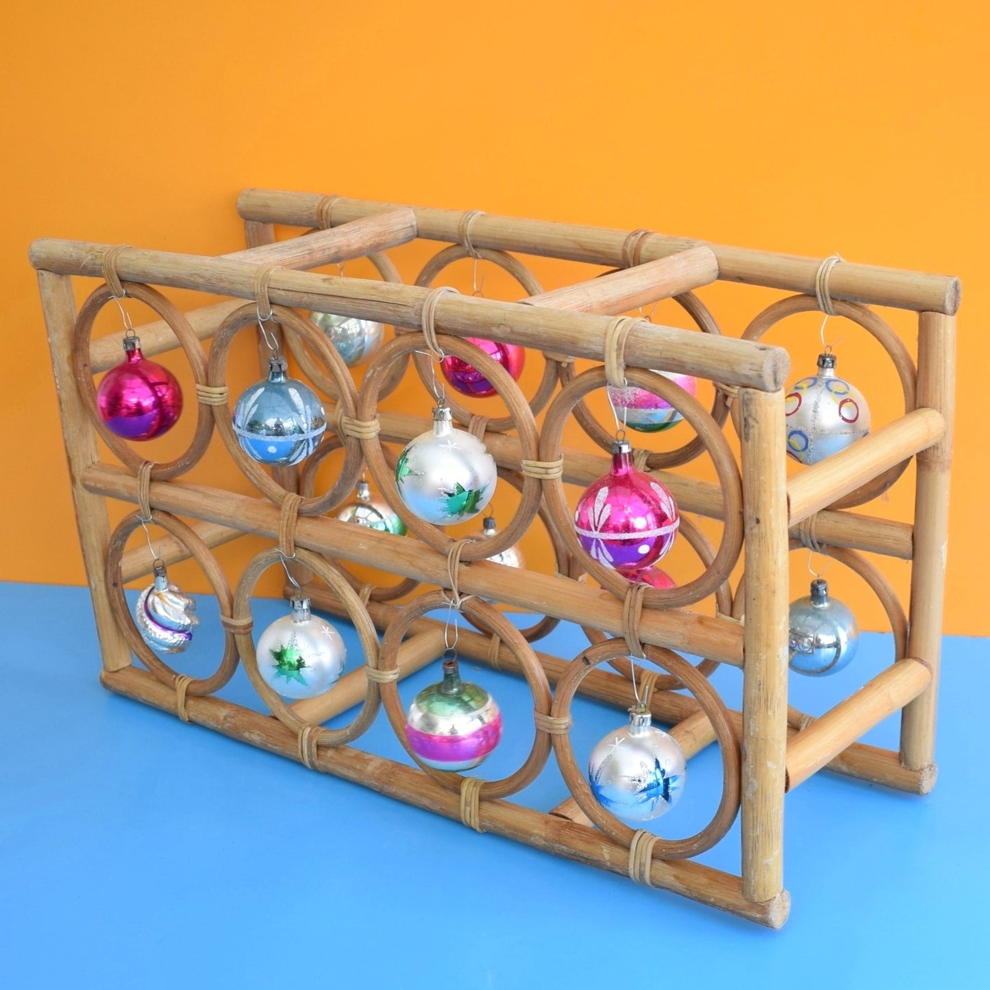 Vintage 1970s Wine / Bottle Rack / Alternative Christmas Tree - Bamboo