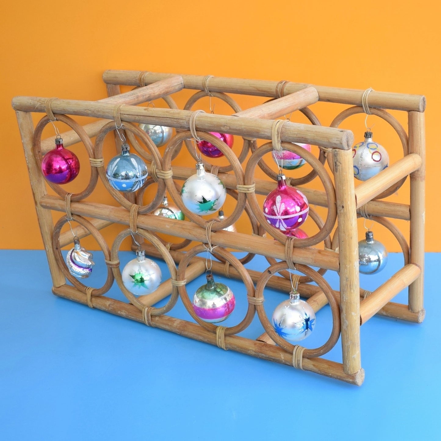 Vintage 1970s Wine / Bottle Rack / Alternative Christmas Tree - Bamboo