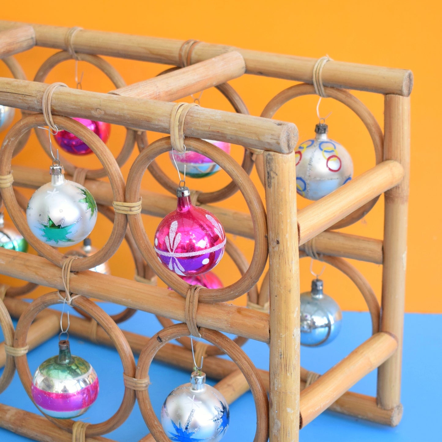 Vintage 1970s Wine / Bottle Rack / Alternative Christmas Tree - Bamboo