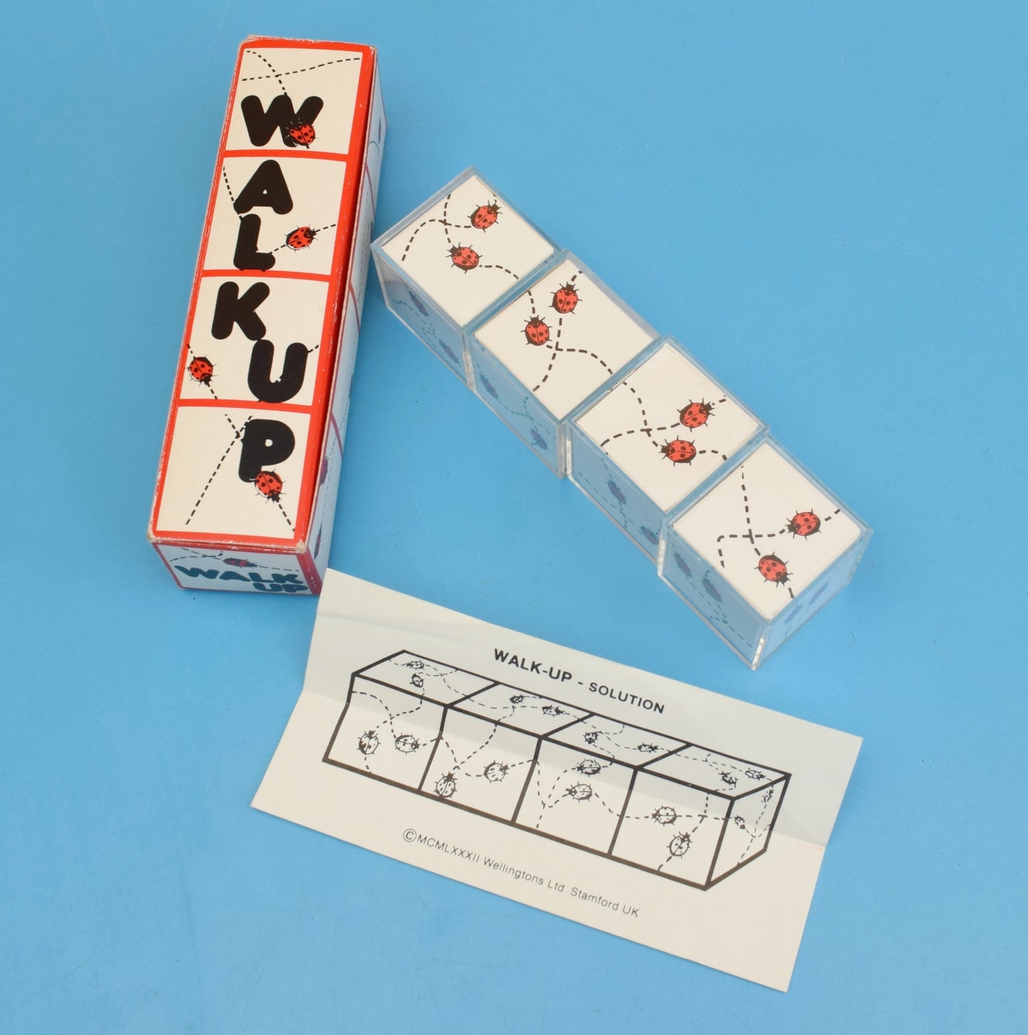 Vintage 1980s Game - Ladybird Design Cube Stacking Game - Walk Up .