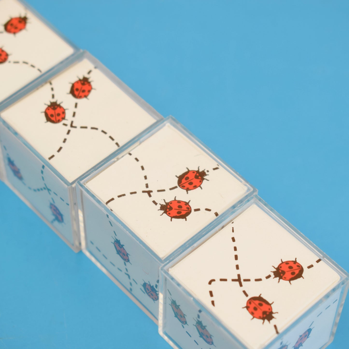 Vintage 1980s Game - Ladybird Design Cube Stacking Game - Walk Up .