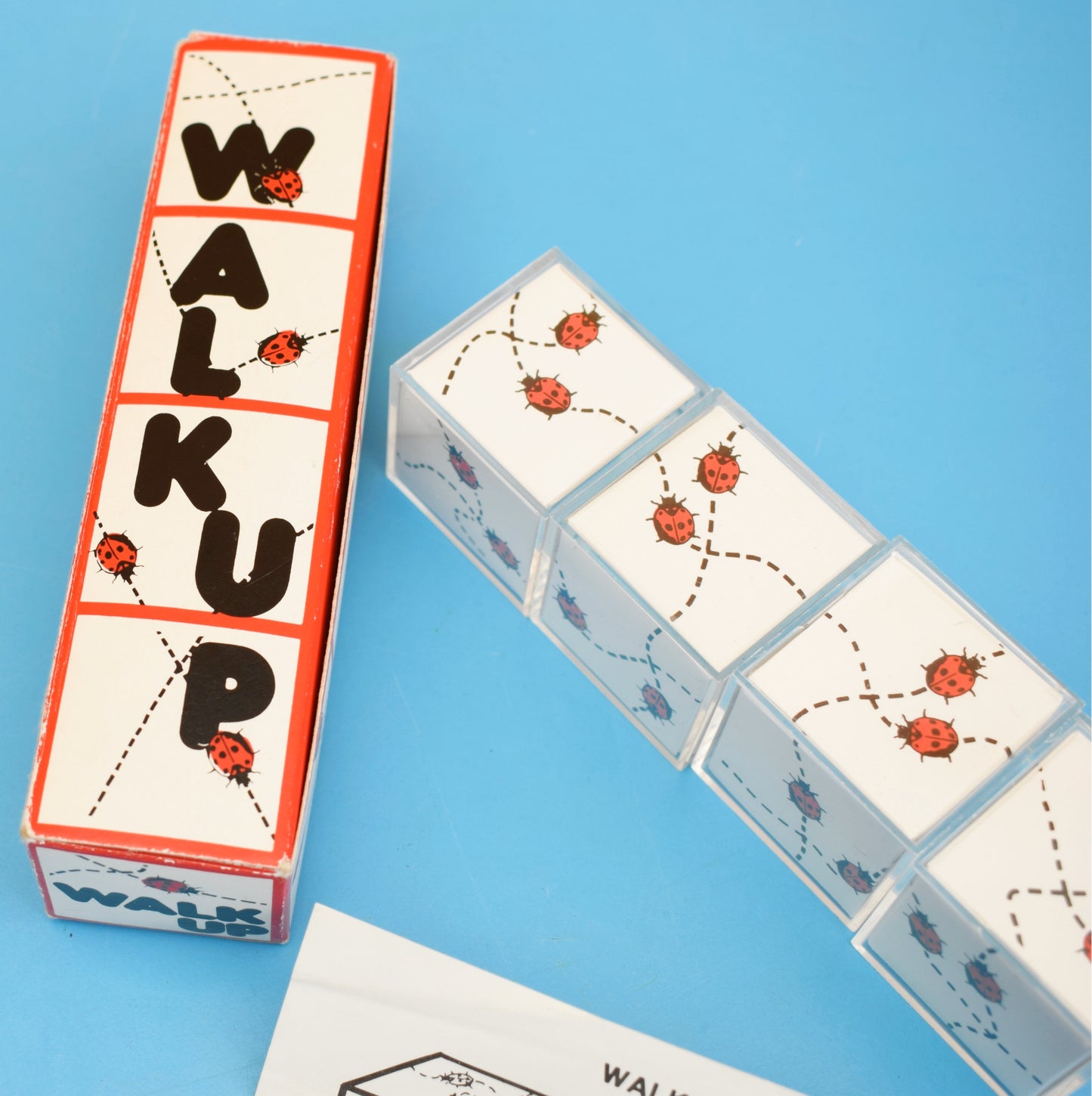 Vintage 1980s Game - Ladybird Design Cube Stacking Game - Walk Up .