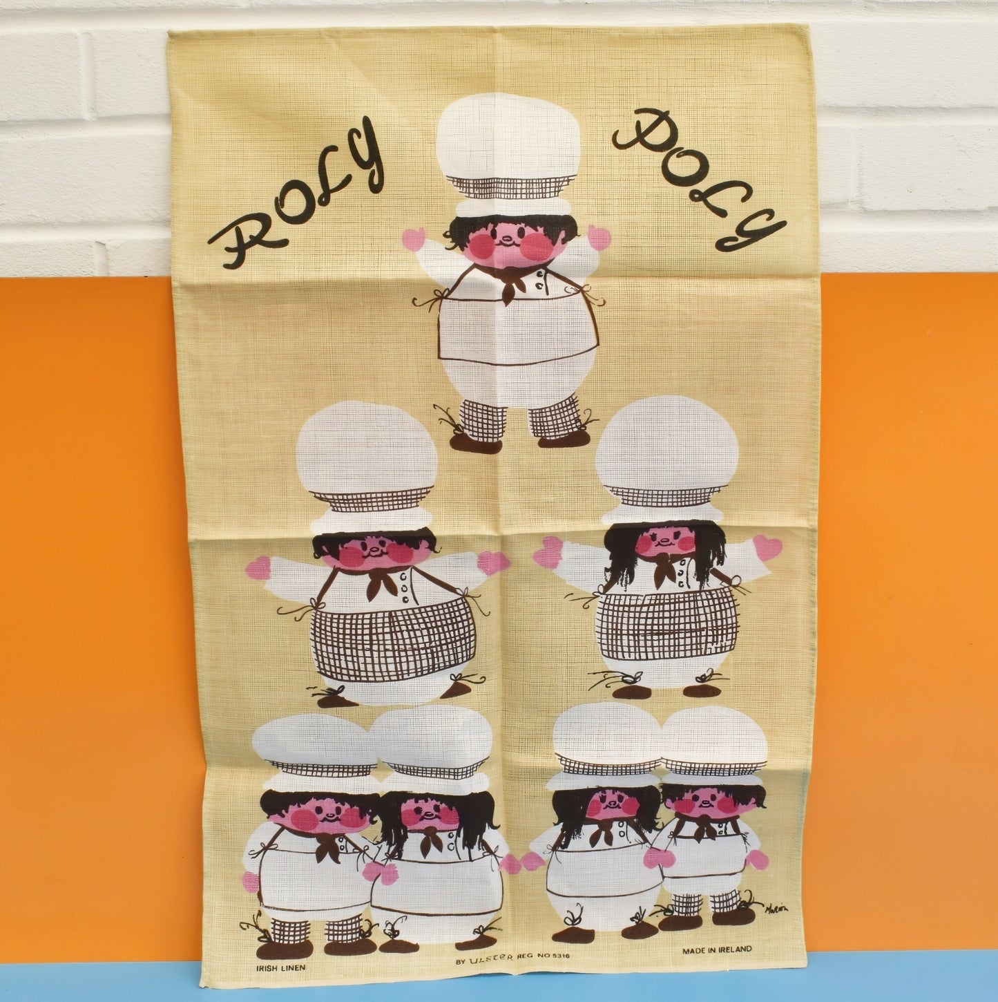 Vintage 1980s  - Roly Poly - Marion Tea Towel - Ulster