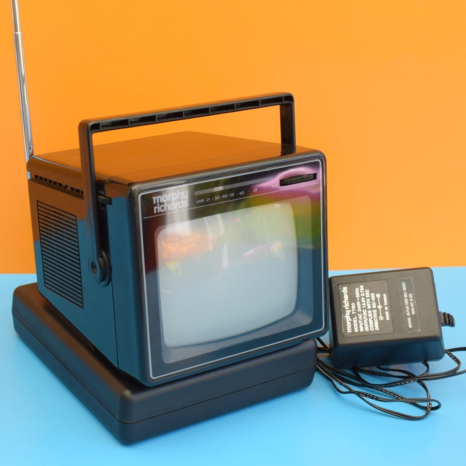 Vintage 1980s Morphy Richards Model T-760 Portable Television by Pineapple Retro