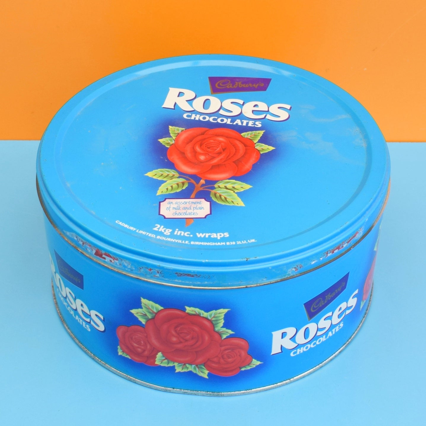 Vintage 1990s Roses Chocolate Sweet Tin - Large