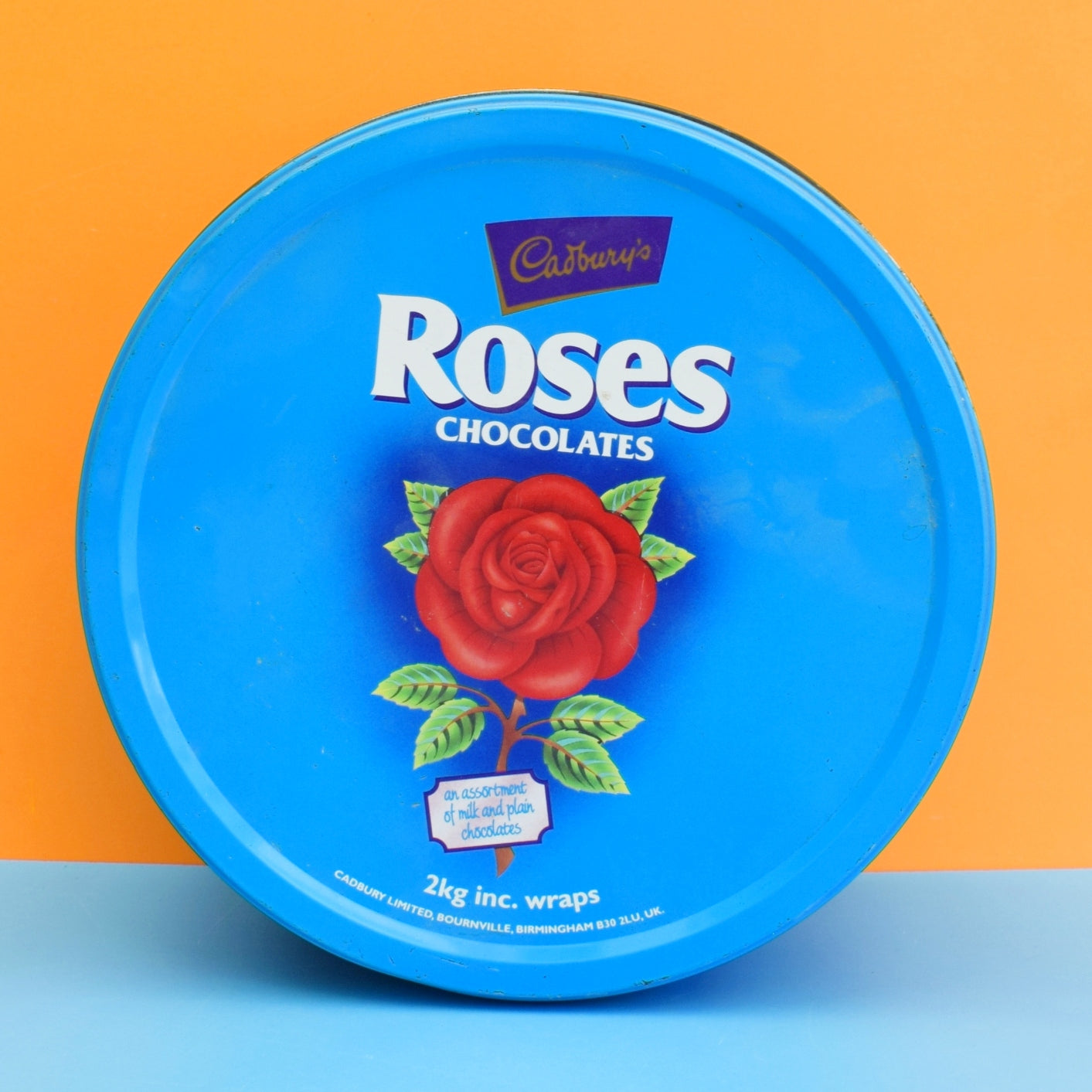 Vintage 1990s Roses Chocolate Sweet Tin - Large
