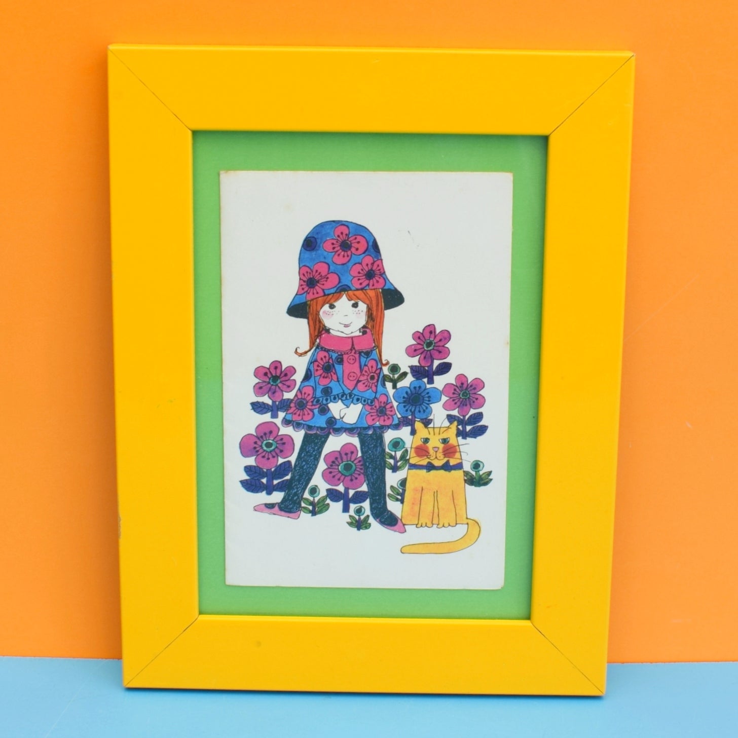 Vintage 1970s Gwyneth Mamlok Picture/ Framed Card by Pineapple Retro