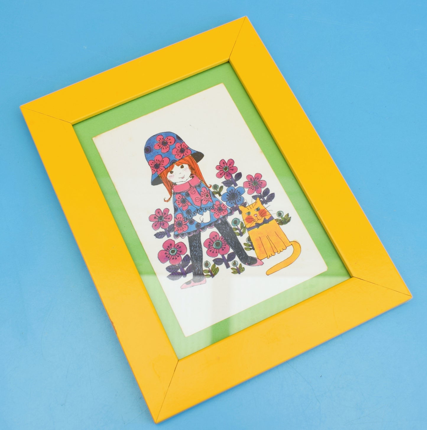 Vintage 1970s Gwyneth Mamlok Picture/ Framed Card by Pineapple Retro