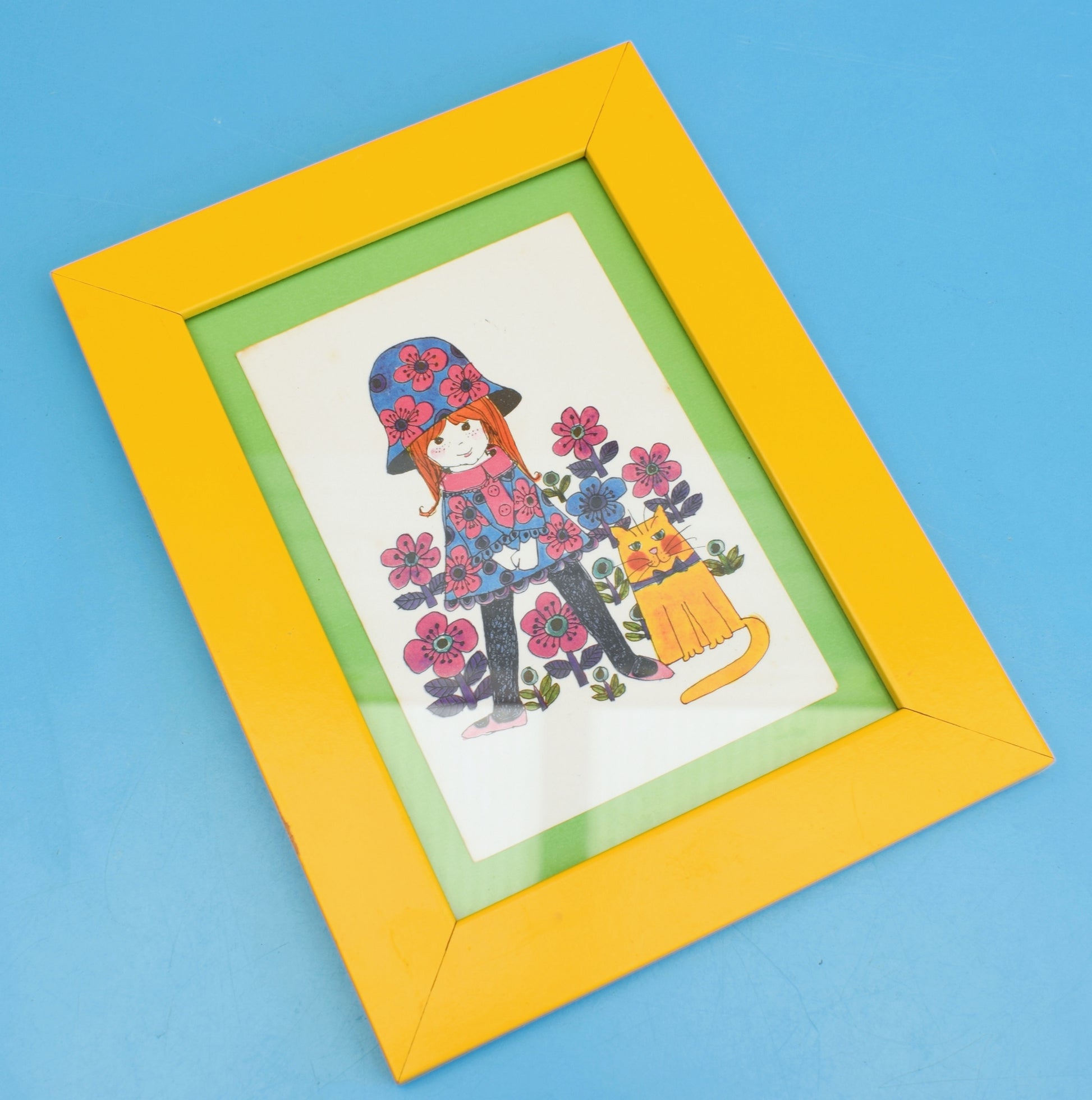 Vintage 1970s Gwyneth Mamlok Picture/ Framed Card by Pineapple Retro