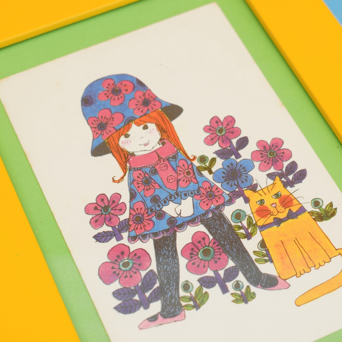 Vintage 1970s Gwyneth Mamlok Picture/ Framed Card by Pineapple Retro
