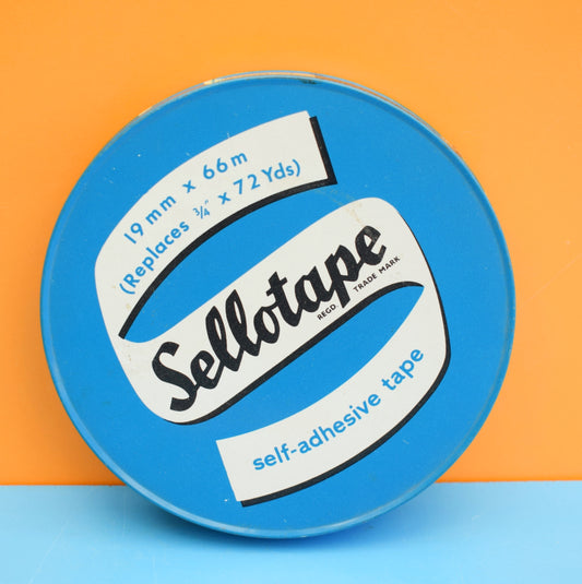 Vintage 1960s Sellotape Tin - With Sellotape