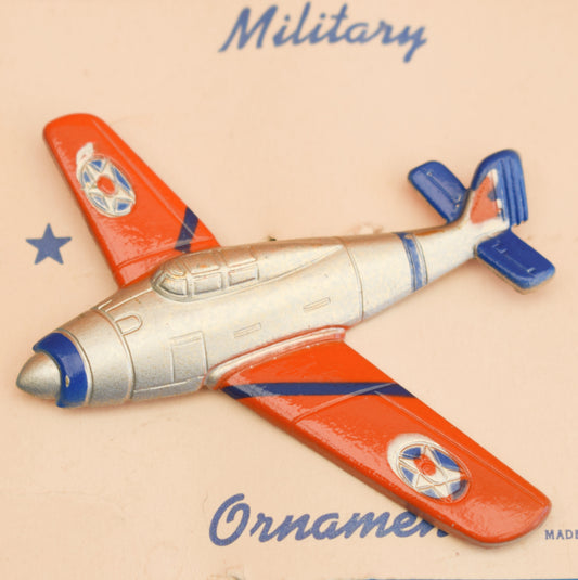 Vintage 1950s Metal Brooch Pin - Military Plane - USA
