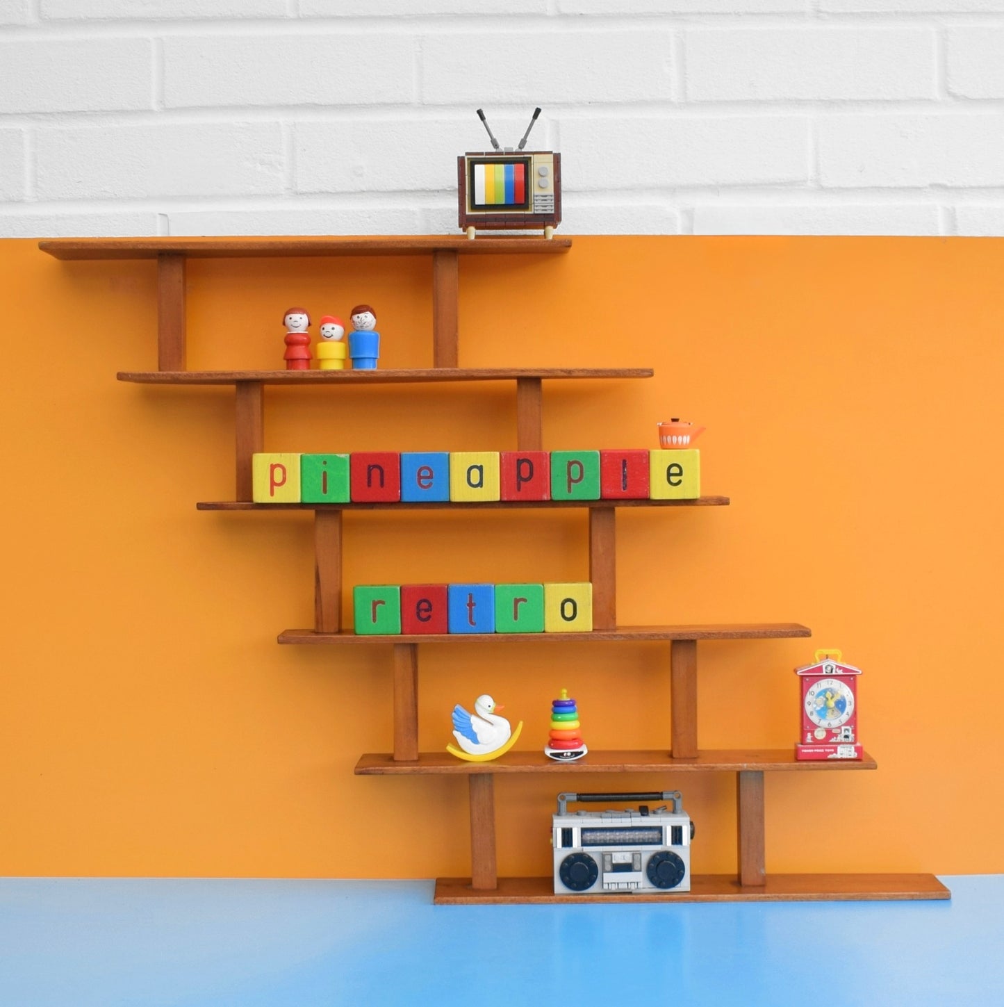 Vintage 1950s Gaybox Wooden Shelving Unit - Homemade
