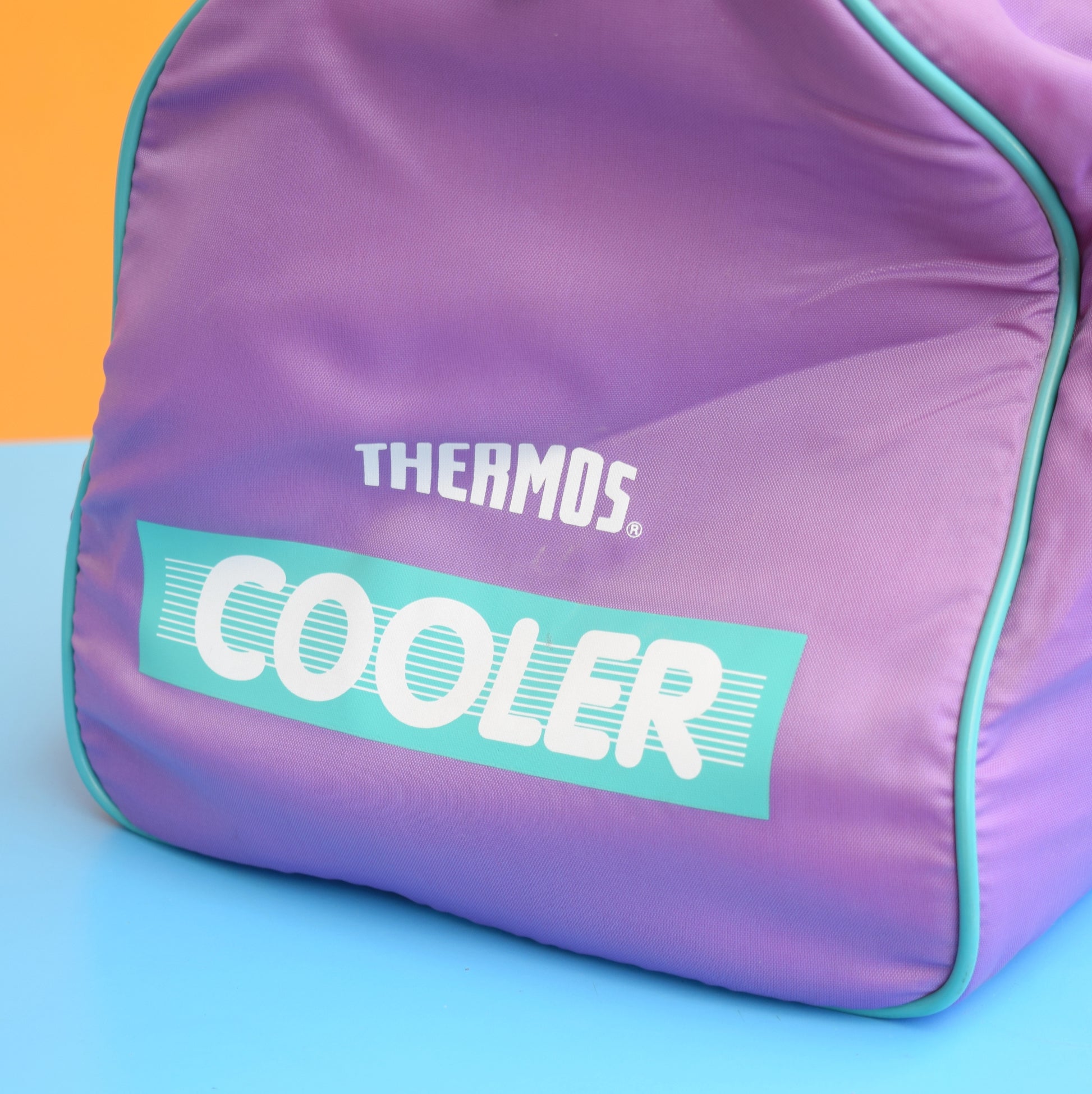 Vintage 1980s Holdall / Cool Bag- Thermos - Purple & Turquoise by Vintage