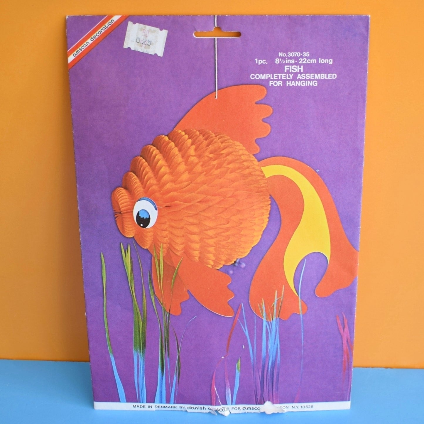 Vintage 1970s Honeycomb Bee / Fish - Denmark - Flower Power