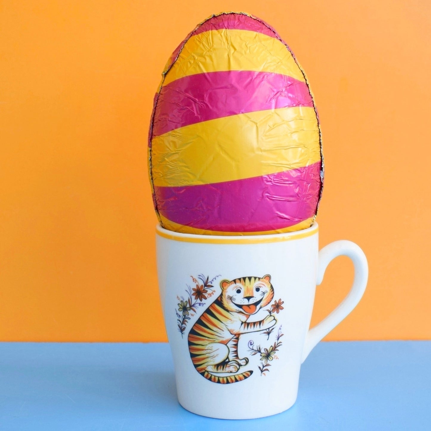 Vintage 1970s Kids Mug - Kitsch - Tiger- Keele Street Pottery - Easter Gift