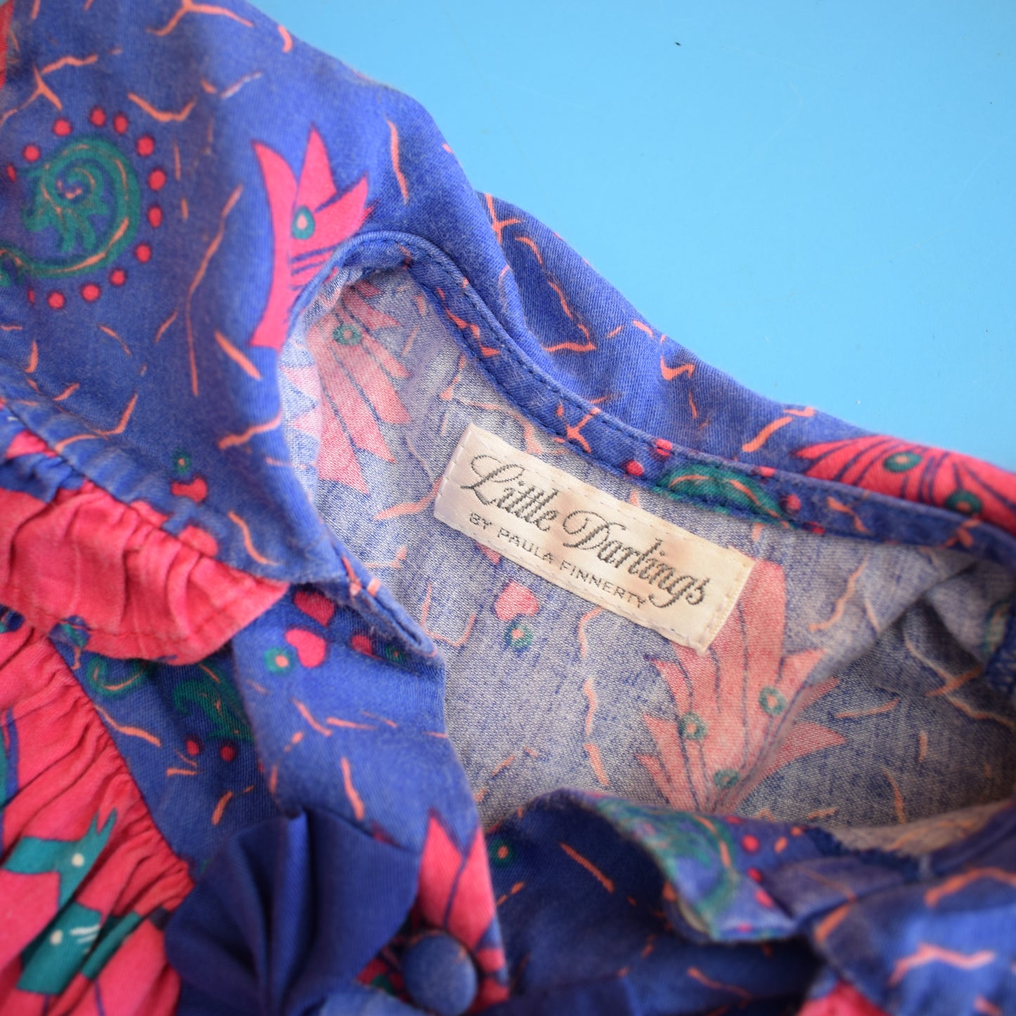 Vintage 1980s Baby Romper - Little Darlings - 1 yr - Pink & Blue