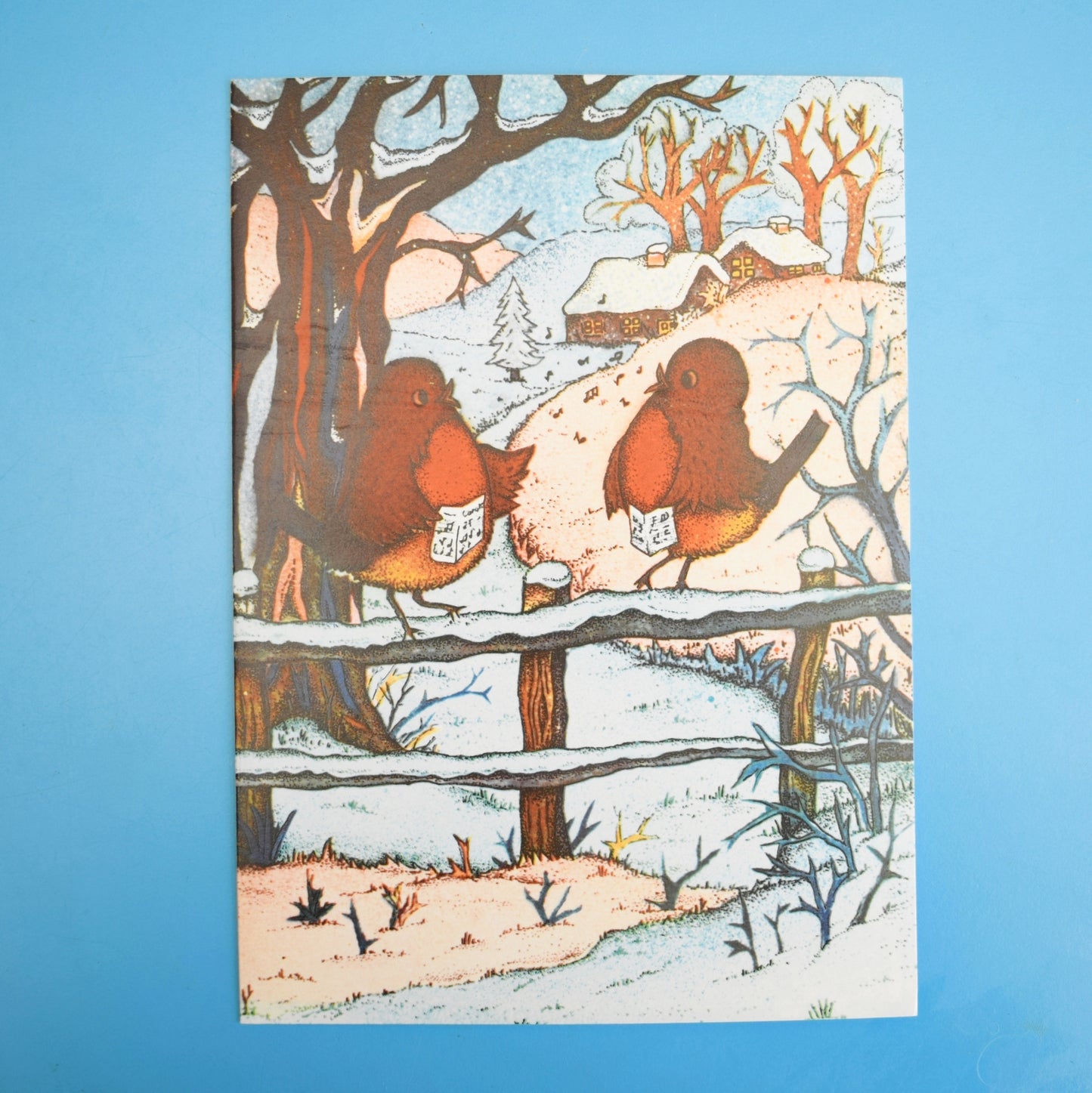 Vintage 1970s French Christmas Greeting Card - Carol Practice - Andy Gage by Eric's Cards