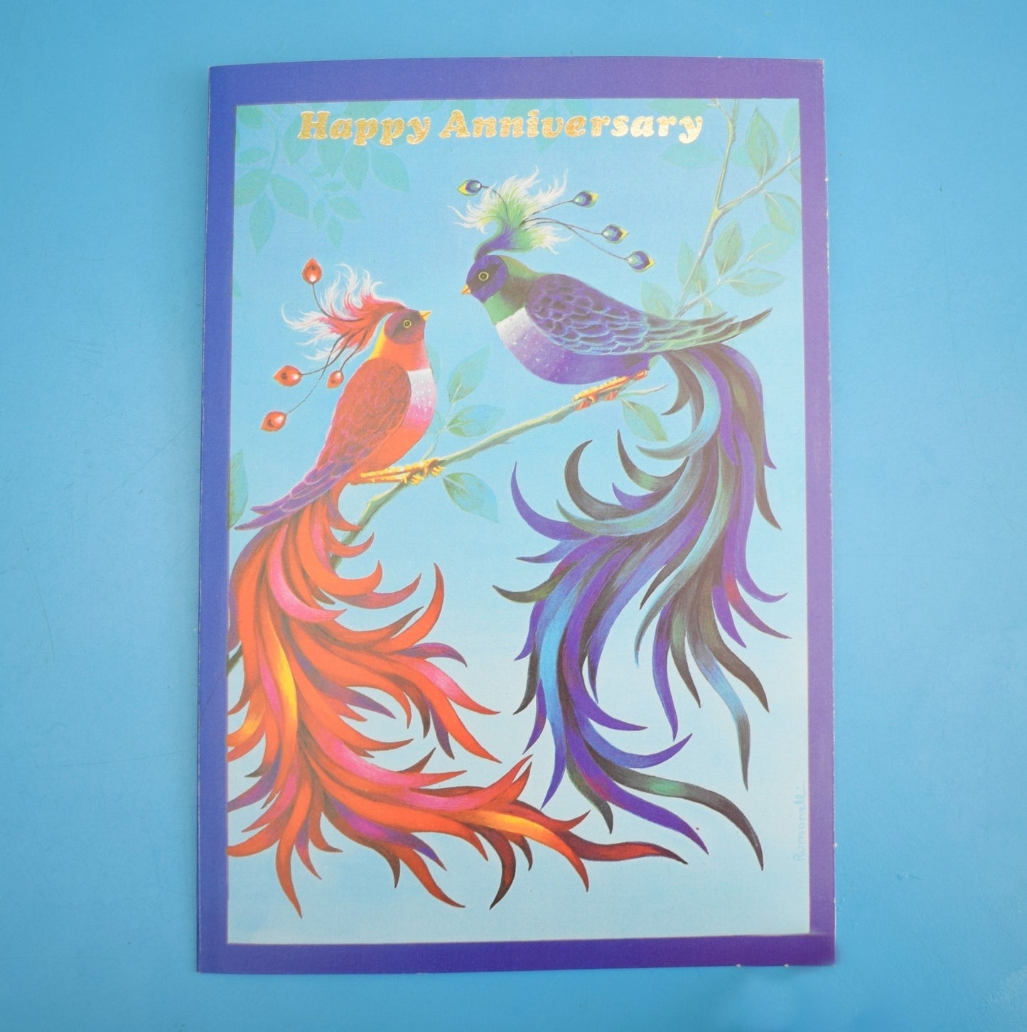 Vintage 1970s Greeting Card - by Romanelli - Swinging Hippo/ Rooster / Birds Of Paradise by Eric's Cards