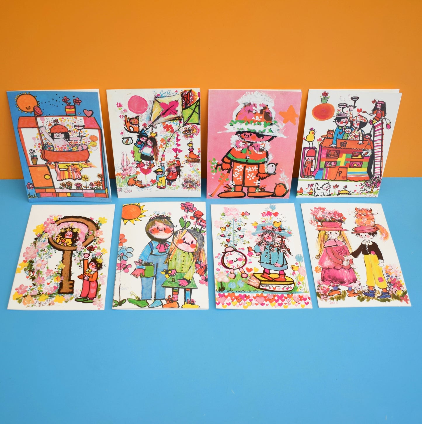 Vintage 1970s Greeting Card Pack - by Marion - Artist x8 by Eric's Cards