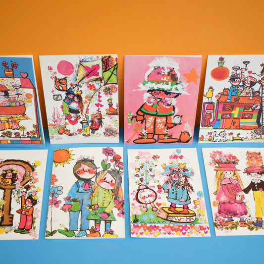 Vintage 1970s Greeting Card Pack - by Marion - Artist x8 by Eric's Cards