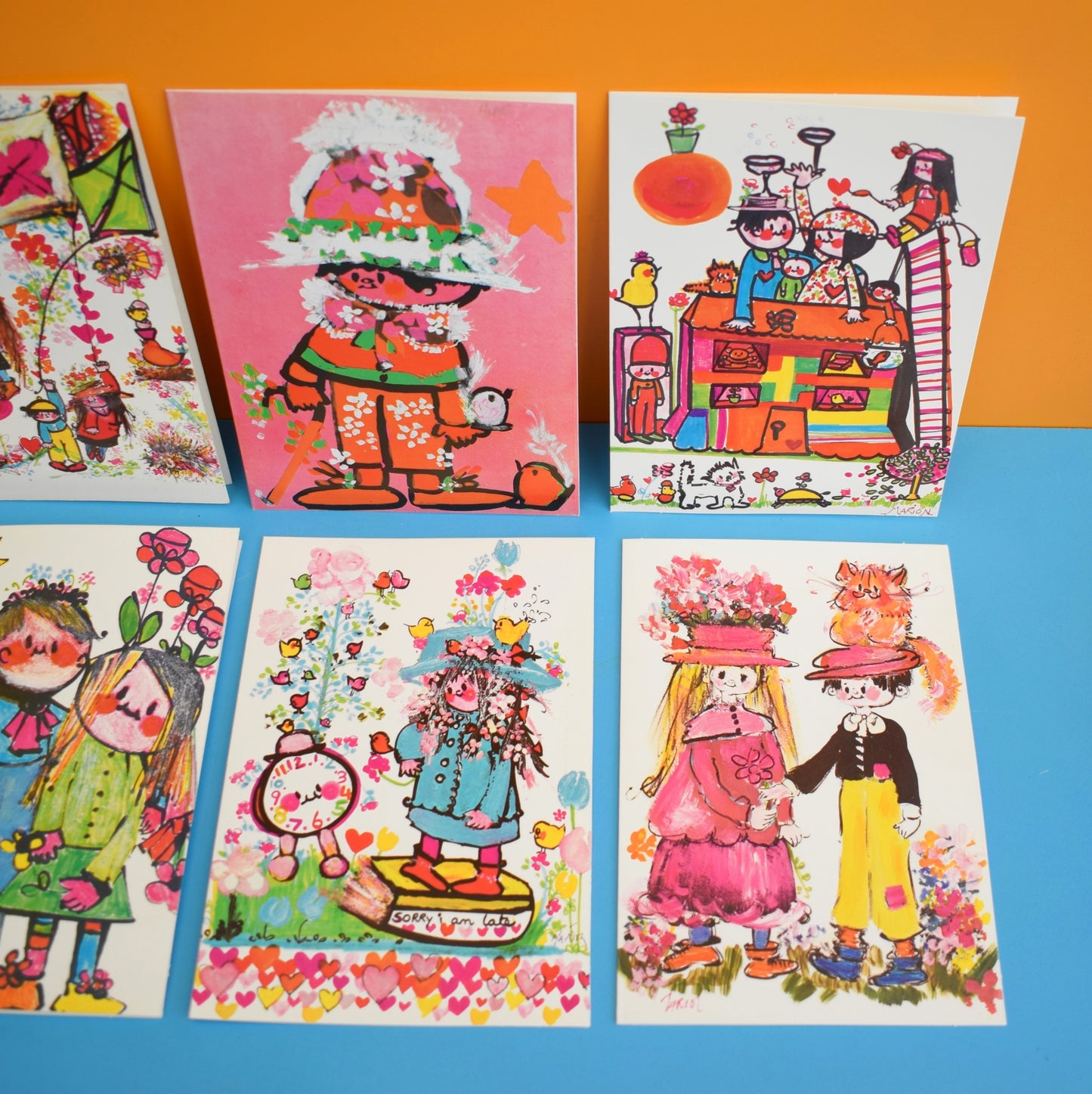 Vintage 1970s Greeting Card Pack - by Marion - Artist x8 by Eric's Cards