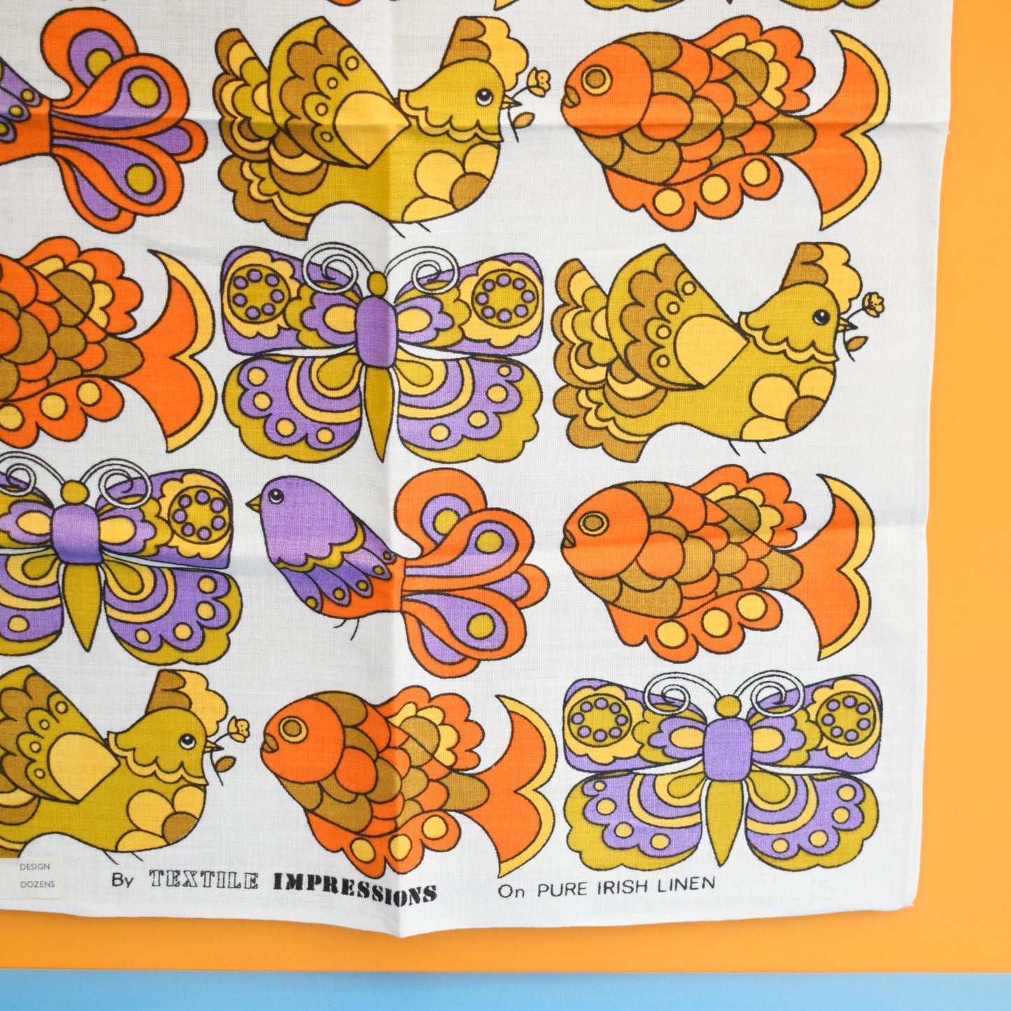 Vintage 1970s Tea Towel - Textile Impressions- Gaiety by Vintage