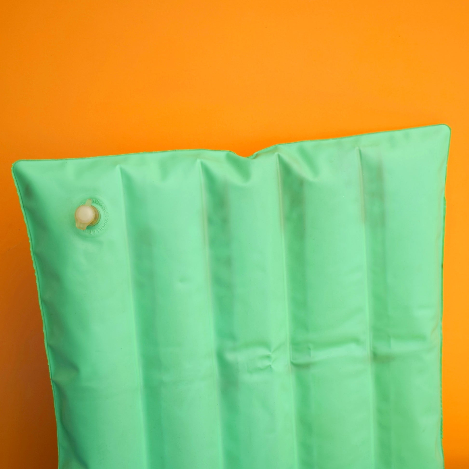 Vintage 1960s Vinyl Inflatable Pillows - Ideal Beach Use - Green/Yellow by Pineapple Retro