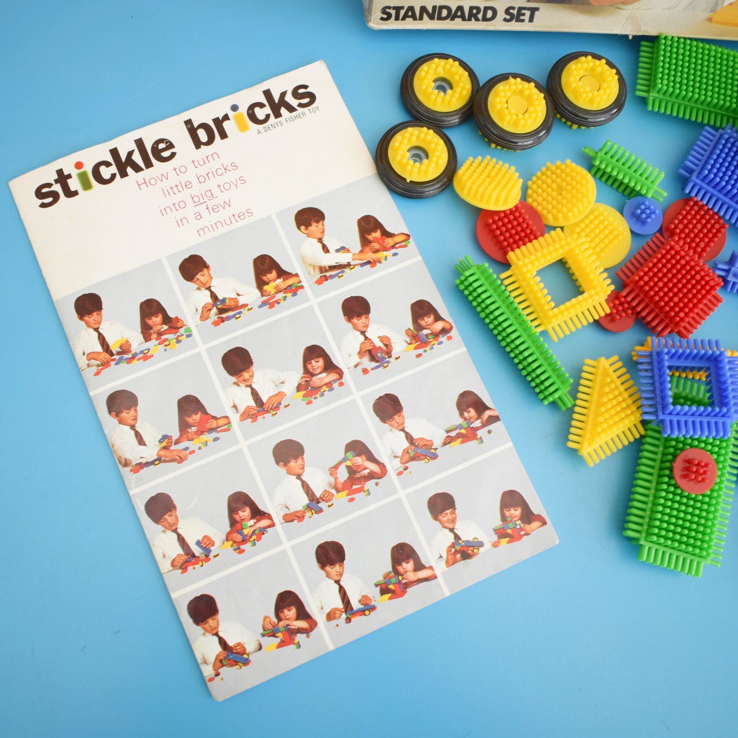 Vintage 1960s Stickle Bricks - Boxed - Deny Fisher Toys by Pineapple Retro