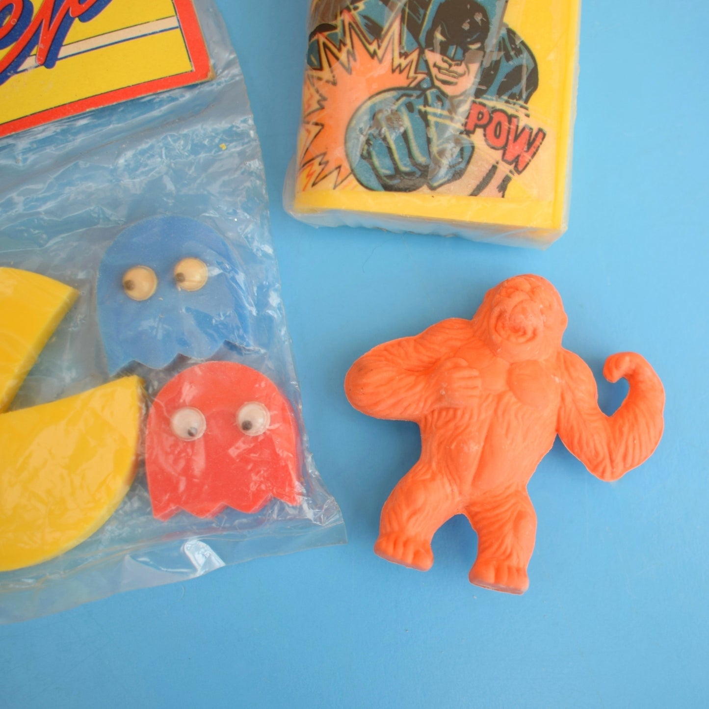 Vintage 1980s Collectable Erasers / Rubbers - Pac Man / Kitsch