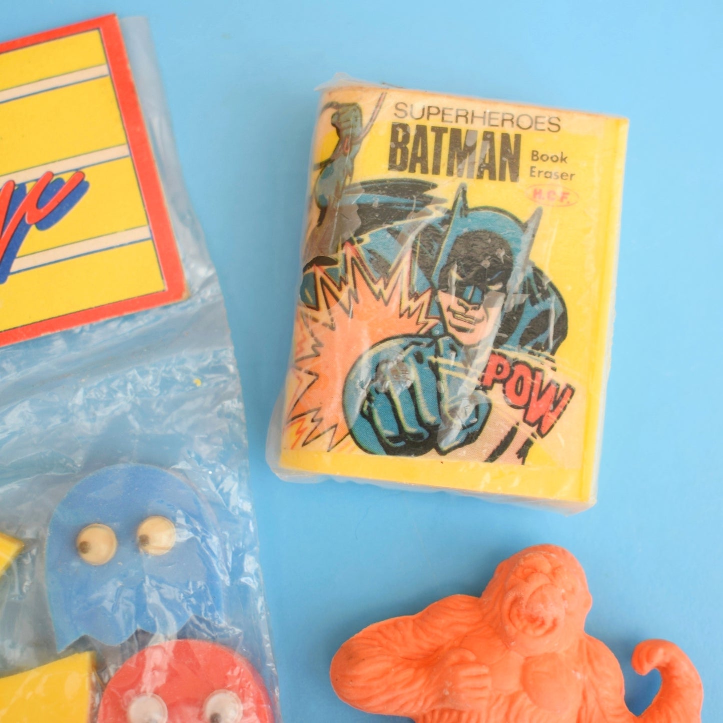 Vintage 1980s Collectable Erasers / Rubbers - Pac Man / Kitsch