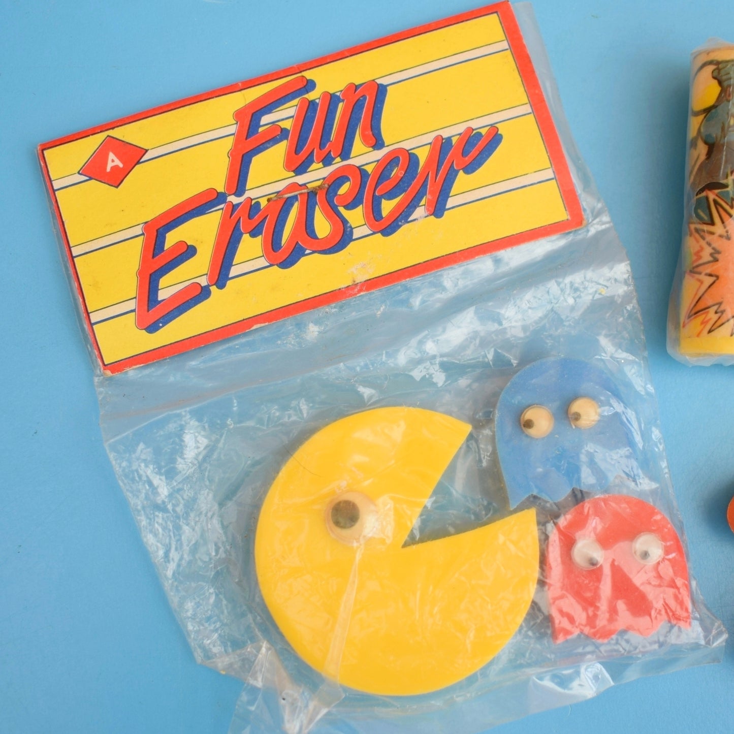 Vintage 1980s Collectable Erasers / Rubbers - Pac Man / Kitsch