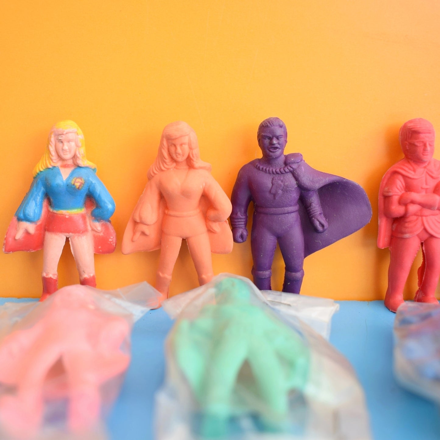 Vintage 1980s Collectable Erasers / Rubbers - Super Heros / Robots by Pineapple Retro