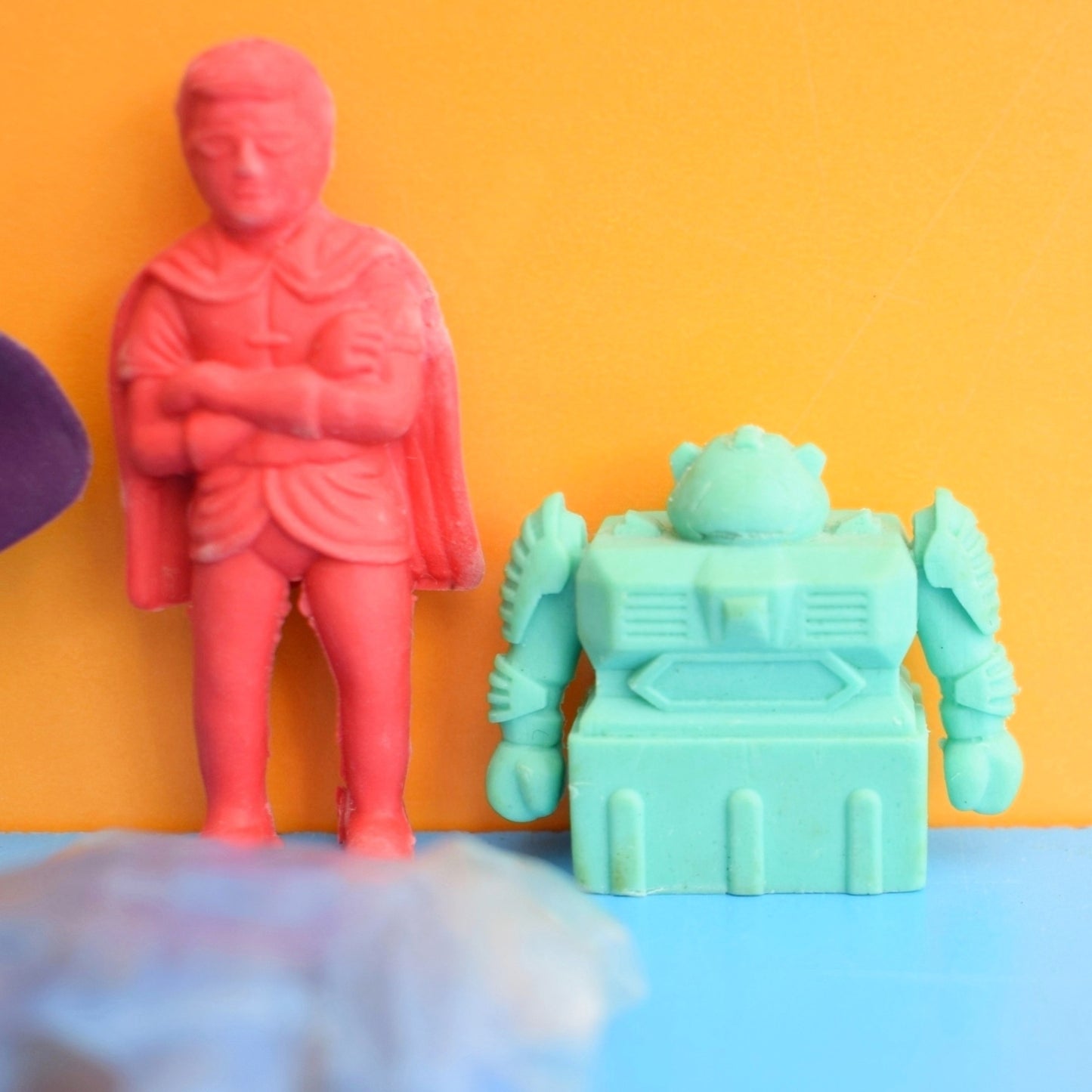 Vintage 1980s Collectable Erasers / Rubbers - Super Heros / Robots by Pineapple Retro