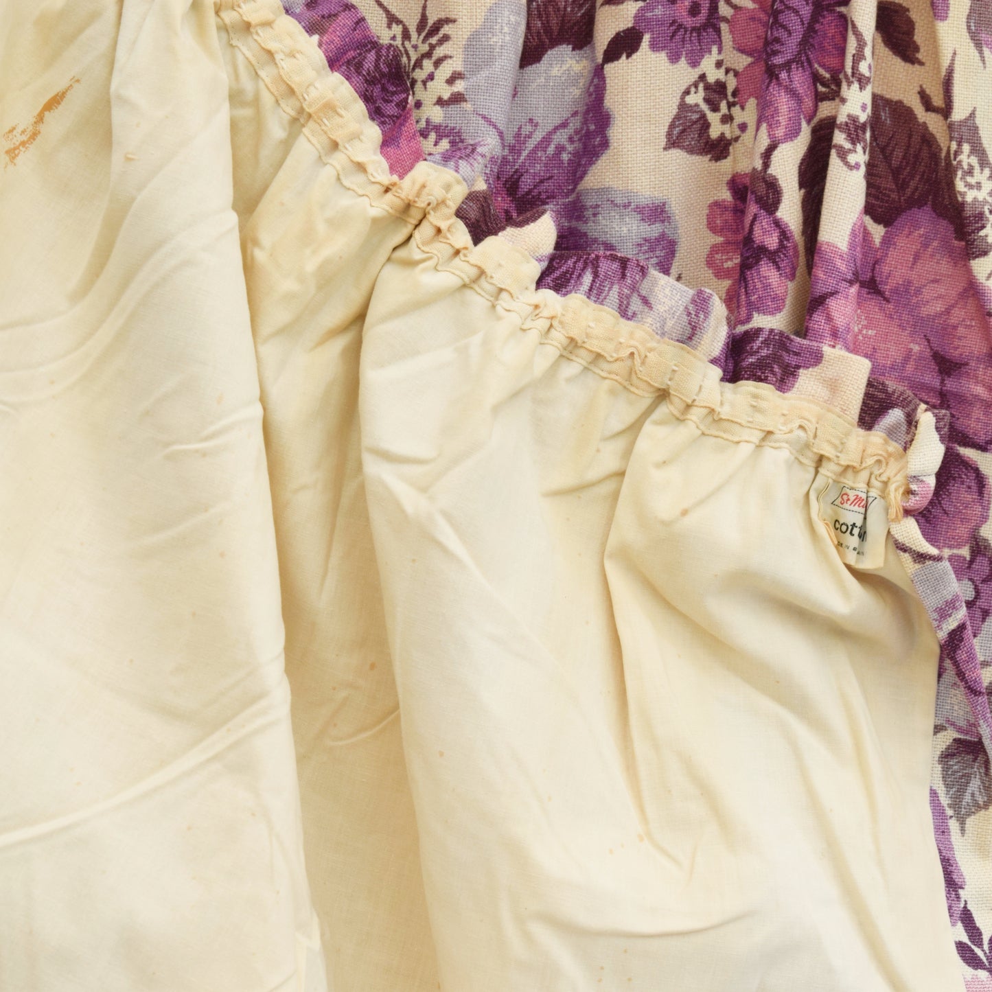 Vintage 1960s Curtains - Flower Power - M&S - Purple . by Vintage