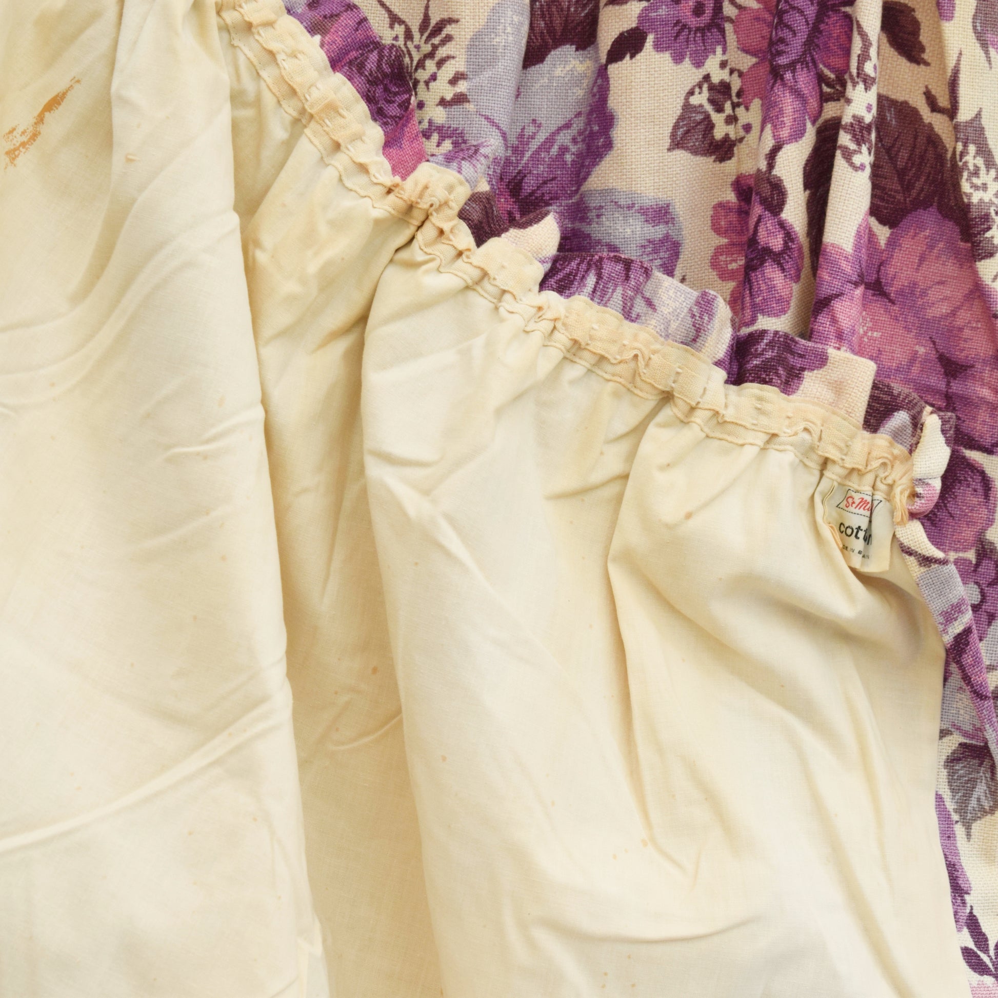 Vintage 1960s Curtains - Flower Power - M&S - Purple . by Vintage