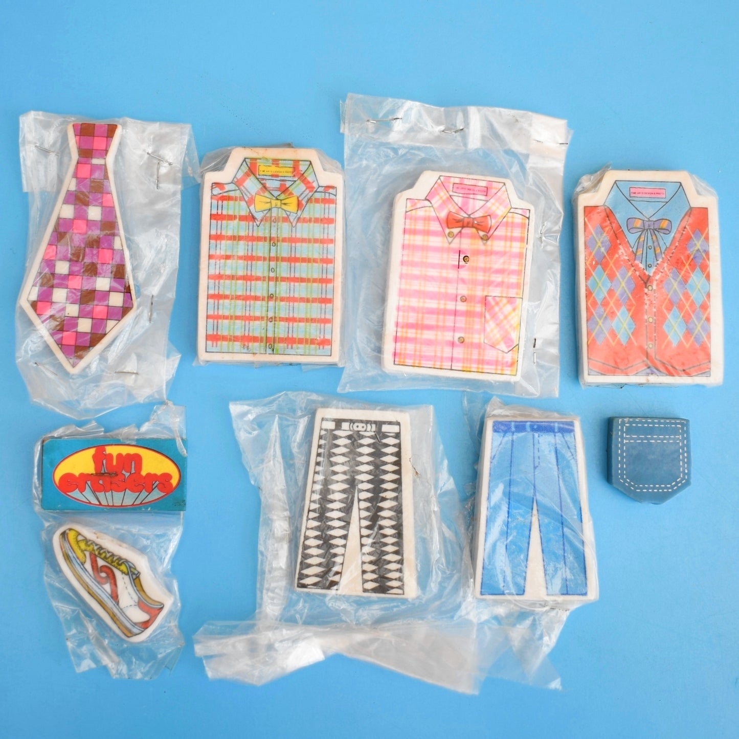 Vintage 1980s Collectable Erasers / Rubbers - Clothing