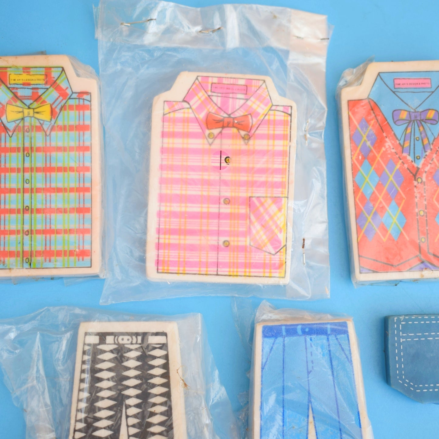 Vintage 1980s Collectable Erasers / Rubbers - Clothing
