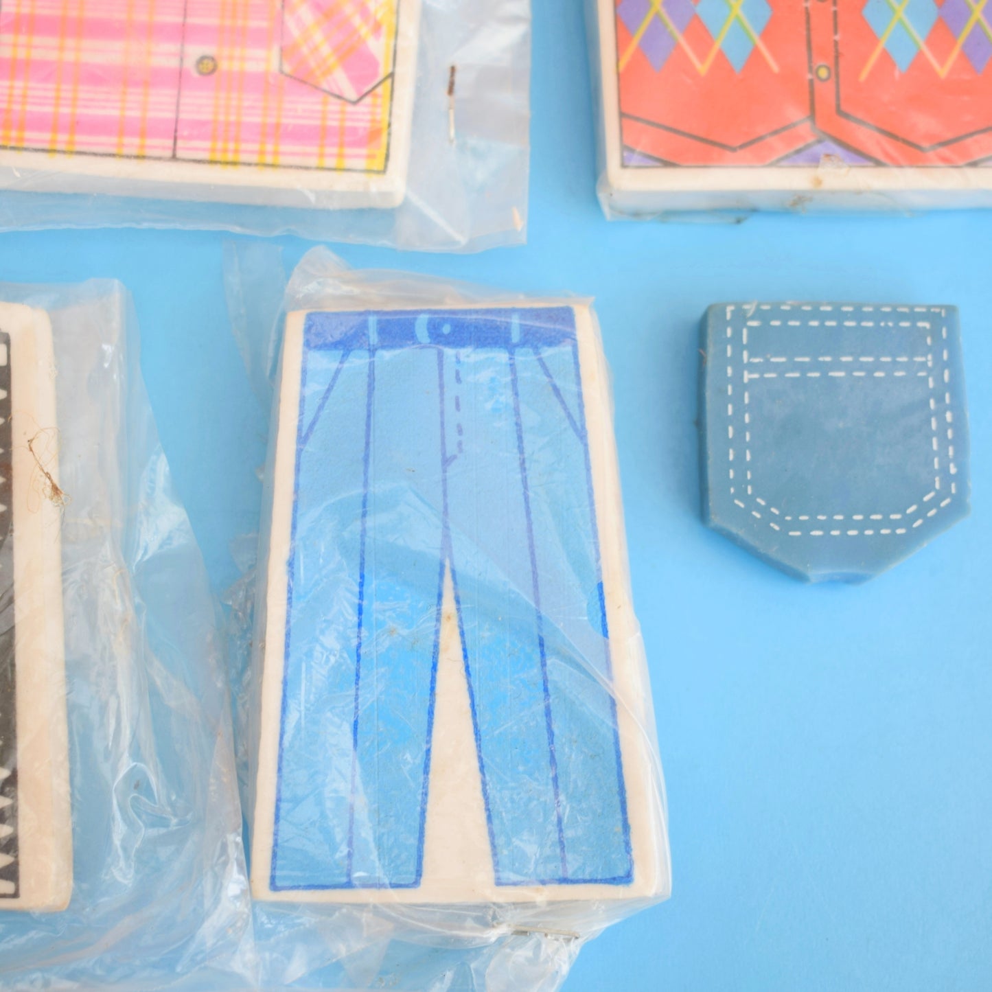 Vintage 1980s Collectable Erasers / Rubbers - Clothing