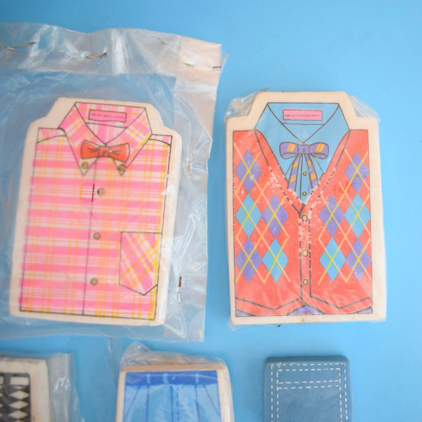 Vintage 1980s Collectable Erasers / Rubbers - Clothing