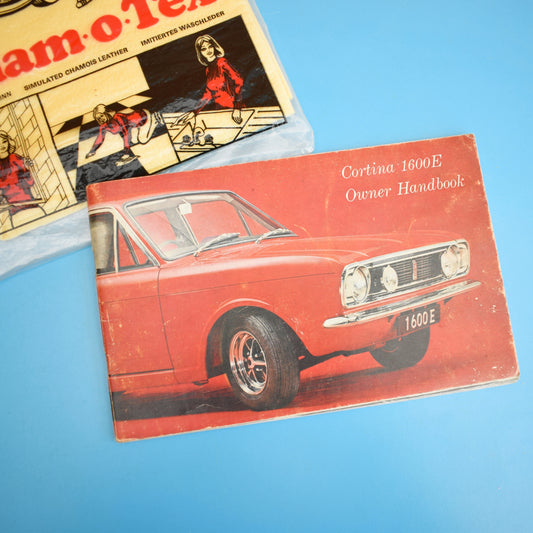 Vintage 1960s Ford Cortina 1600E Handbook & Cham O Tex Cloth - Cars by Vintage