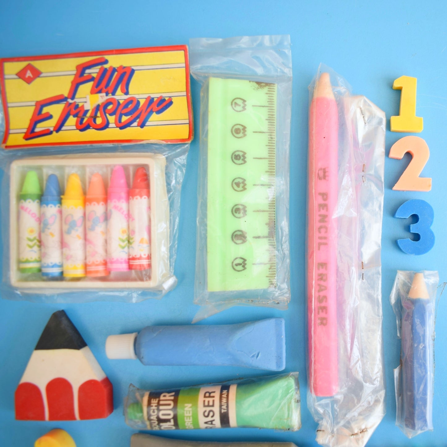 Vintage 1980s Collectable Erasers / Rubbers - Art Equipment